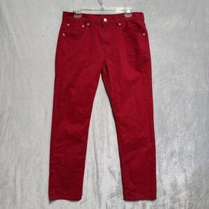 Levis 502 Jeans Mens 32x32 Red Tapered Denim Regular Fit Cotton Pockets